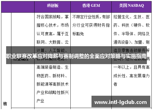 职业联赛改革应对降薪与赛制调整的全面应对策略与实施指南